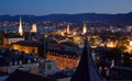 Nightview over Zurich Royalty Free Stock Photo