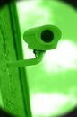 Nightvision of surveillance camera on building Royalty Free Stock Photo