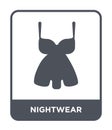 nightwear icon in trendy design style. nightwear icon isolated on white background. nightwear vector icon simple and modern flat