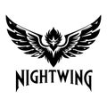 Nightwing logo featuring a stylized bird in black and white Royalty Free Stock Photo