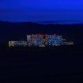 Nighty landscape under Ore mountains with lights of houses named Experiments on 16th May 2020