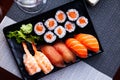Nigiri and hosomaki sushi Royalty Free Stock Photo