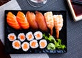 Nigiri and hosomaki sushi Royalty Free Stock Photo