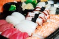 Nigiri and maki sushi mix Royalty Free Stock Photo