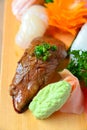 Nigiri sushi grilled wagyu beef Royalty Free Stock Photo