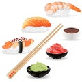 Nigiri Sushi illustration on a white background