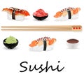Nigiri Sushi illustration on a white background Royalty Free Stock Photo