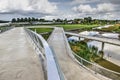 Hairpin curves in a polder landscape Royalty Free Stock Photo