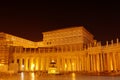 Nigth view of Colonnade of Saint Peters Basilica. Royalty Free Stock Photo