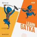 Banner design of learn gatka Royalty Free Stock Photo