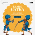 Banner design of learn gatka join classes Royalty Free Stock Photo