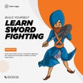 Banner design of build yourself learn sword fighting