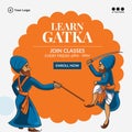 Banner design of learn gatka join classes Royalty Free Stock Photo