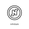 nihilism icon. Trendy modern flat linear vector nihilism icon on Royalty Free Stock Photo