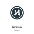 Nihilism vector icon on white background. Flat vector nihilism icon symbol sign from modern religion collection for mobile concept Royalty Free Stock Photo