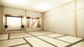 Nihon room interior background with shelf wall japanese style design hidden light.3d rendering Royalty Free Stock Photo