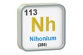 Nihonium chemical element, 3D rendering Royalty Free Stock Photo