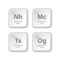 Nihonium, Moscovium, Tennessine and Oganesson