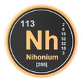 Nihonium Nh chemical element. 3D rendering Royalty Free Stock Photo