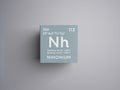 Nihonium. Post-transition metals. Chemical Element of Mendeleev\'s Periodic Table. 3D illustration Royalty Free Stock Photo