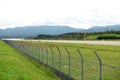 Sado airport fence in Sado island, Niigata, Japan. Its operation is indefinitely suspended.