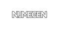 Nijmegen in the Netherlands emblem. The design features a geometric style, vector illustration with bold typography in a modern Royalty Free Stock Photo