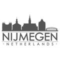 Nijmegen Netherlands Europe Skyline Silhouette Design City Vector Art Famous Buildings.