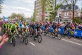 Nijmegen, Netherlands May 7, 2016; Professional cyclists before the sprint