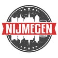 Nijmegen Netherlands Round Travel Stamp. Icon Skyline City Design. Seal Tourism Badge Illustration Clip Art.