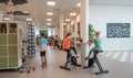 NIJMEGEN / NETHERLANDS-SEPTEMBER 13, 2019: Modern school building for children up to 12 years old. The children are busy carrying