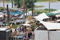 Nijmegen, Netherlands Waal Rhine River farmers market, Summer 2019