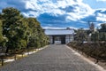 Nijo Castle with snow in winter. Kyoto, Japan. Royalty Free Stock Photo