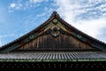 Nijo Castle wooden carved decorated roof in Kyoto, Japan.