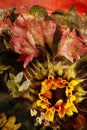 Grunge floral composition with paper texture Sunflower Royalty Free Stock Photo