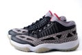 Nike Air Jordan 11 Referee low black cement colorway sneakers isolated on white