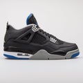 Nike Air Jordan 4 Retro black, grey and royal blue sneaker