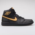Nike Air Jordan 1 Retro High BHM black and gold sneaker
