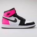 Nike Air Jordan 1 Retro high OG GG white, pink and black sneaker
