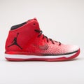 Nike Air Jordan XXXI red sneaker Royalty Free Stock Photo