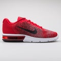 Nike Air Max Sequent 2 red sneaker Royalty Free Stock Photo