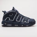 Nike Air More Uptempo 96 obsidian blue and white sneaker Royalty Free Stock Photo