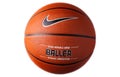 Nike brand, basketball ball Nike Baller. Orange rubber outdoor ball, ultra-durable cover, close-up on a white background