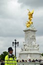 Nike Goddess of Victory Statue on the Victoria Monument Memorial outside Buckingham Palace, London Royalty Free Stock Photo