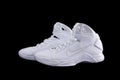 Nike Hyperdunk white High-Top Basketball Shoes Sneakers Royalty Free Stock Photo