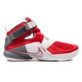 Nike Lebron Soldier IX Premium red, white and silver sneaker