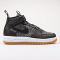 Nike Lunar Force 1 Flyknit Workboot black and white sneaker Royalty Free Stock Photo