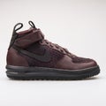 Nike Lunar Force 1 Flyknit Workboot deep burgundy sneaker Royalty Free Stock Photo