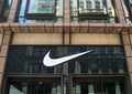 Nike swoosh above store entrance