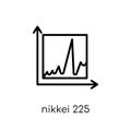 Nikkei 225 icon. Trendy modern flat linear vector Nikkei 225 icon on white background from thin line Business collection