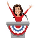 Cartoon caricature of Nikki Haley, 2024 Republican presidential candidate.